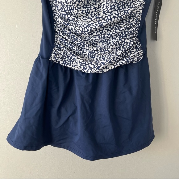 La Blanca Swim Nwt La Blanca One Piece Navy And White Swimsuit With